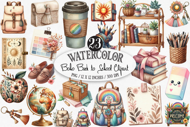 Boho Back to School Sublimation Clipart Sublimation SVGista 