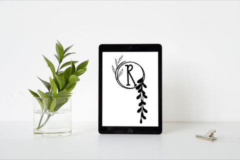 Boho Blossom Circle Monogram Font Dm Letter Studio 