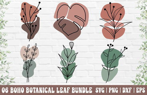 Boho Botanical Leaves SVG - Plants SVG, Abstract Boho Clipart, Boho Abstract SVG, Boho Shapes SVG, Botanical Leaf SVG, Abstract Clipart SVG GraphicsTreasures 