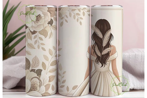 Boho Bride 20oz Tumbler Wrap Sublimation PixelChick 