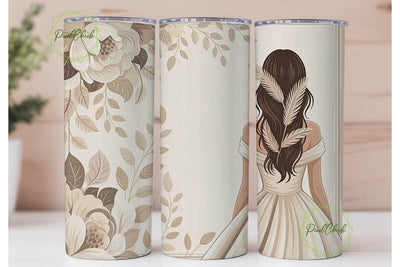 Boho Bride 20oz Tumbler Wrap Sublimation PixelChick 