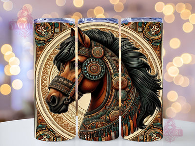 Boho Brown Horse 20oz Tumbler Wrap Sublimation Design, Straight Tapered Tumbler Wrap, Horse Boho Tumbler Png, Instant Digital Download Sublimation SvggirlplusArt 