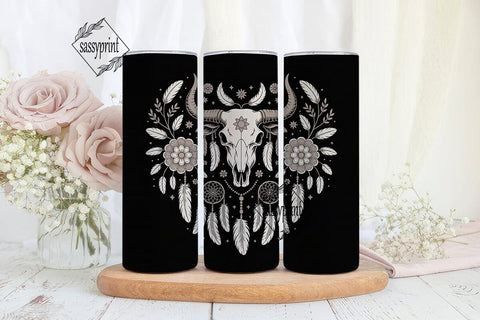 Boho Bull Skull Dreamcatcher Tumbler Sublimation sassyprint 