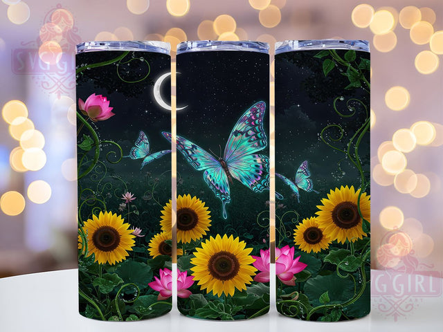 Boho Butterfly Celestial Spring Tumbler, Celestial Spring Wrap, 20oz Sublimation Design, Moon and Butterfly Cup, Mystical Boho Tumbler, Spring Vibes Wrap, Whimsical Tumbler Design Sublimation SvggirlplusArt 