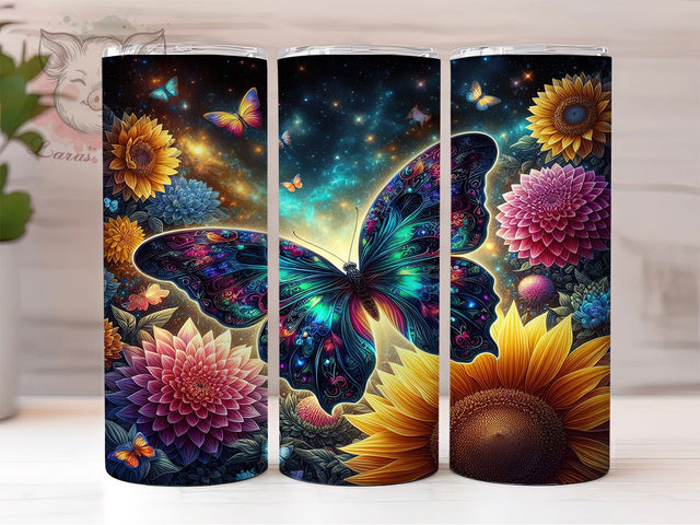 Boho Butterfly Celestial Tumbler, Butterfly Boho Tumbler, 20oz Tumbler Wrap, Boho Butterfly Tumbler, Moon and Stars Tumbler, Bohemian Tumbler Design, Fantasy Butterfly Tumbler Sublimation Lara' s Designs 