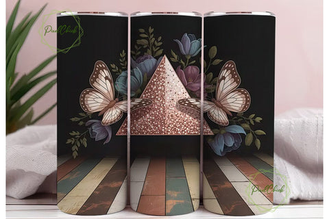 Boho Butterfly Tumbler Wrap Sublimation PixelChick 