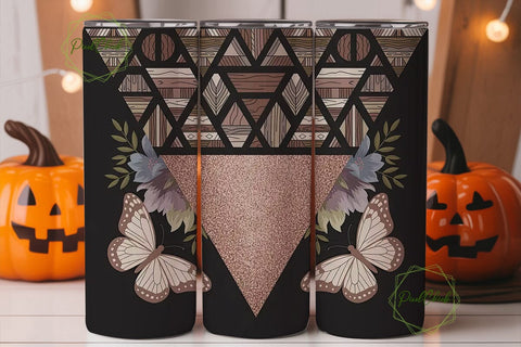 Boho Butterfly Tumbler Wrap Sublimation PixelChick 