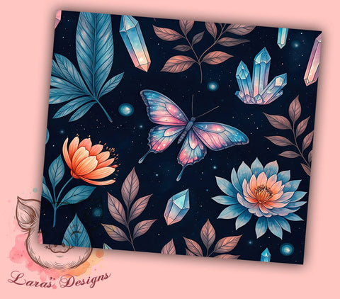 Boho Butterfly Witch 20oz Tumbler, Butterfly Art, 20oz Tumbler Wrap, Sublimation Design, Magical Decor, Halloween Gift, Boho Butterfly Sublimation Lara' s Designs 