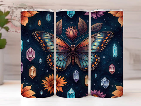 Boho Butterfly Witch 20oz Tumbler, Butterfly Art, 20oz Tumbler Wrap, Sublimation Design, Magical Decor, Halloween Gift, Boho Butterfly Sublimation Lara' s Designs 
