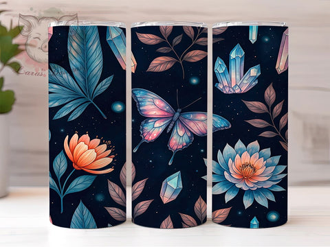 Boho Butterfly Witch 20oz Tumbler, Butterfly Art, 20oz Tumbler Wrap, Sublimation Design, Magical Decor, Halloween Gift, Boho Butterfly Sublimation Lara' s Designs 