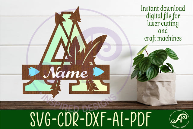 Boho Capital Monogram Letter A SVG SVG APInspireddesigns 