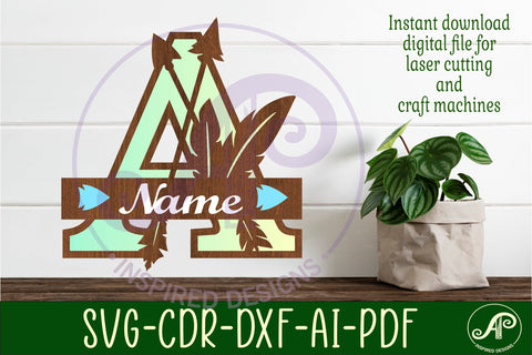 Boho Capital Monogram Letter A SVG SVG APInspireddesigns 