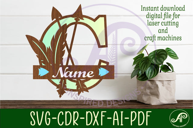 Boho Capital Monogram Letter C SVG SVG APInspireddesigns 