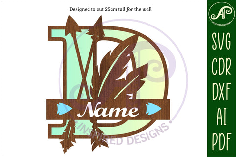 Boho Capital Monogram Letter D SVG SVG APInspireddesigns 