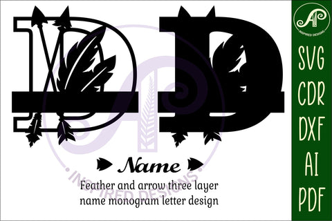 Boho Capital Monogram Letter D SVG SVG APInspireddesigns 