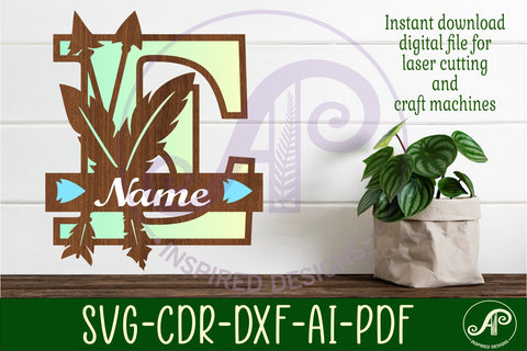 Boho Capital Monogram Letter E SVG SVG APInspireddesigns 