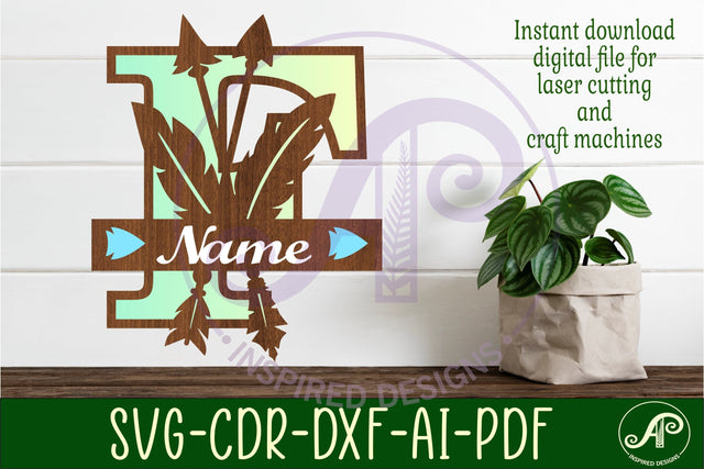 Boho Capital Monogram Letter F SVG SVG APInspireddesigns 