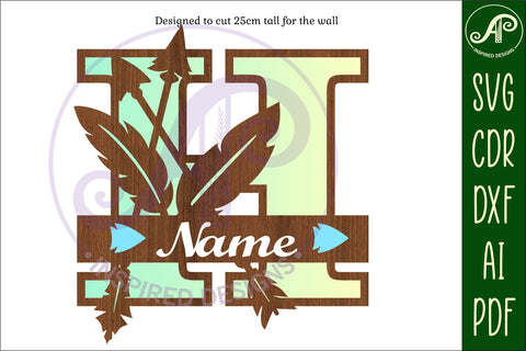 Boho Capital Monogram Letter H SVG SVG APInspireddesigns 