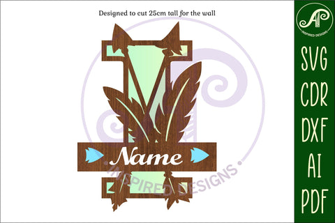 Boho Capital Monogram Letter I SVG SVG APInspireddesigns 