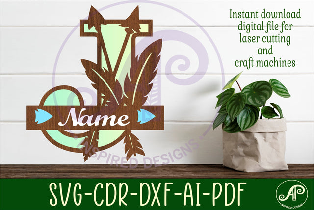 Boho Capital Monogram Letter J SVG SVG APInspireddesigns 