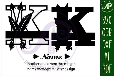 Boho Capital Monogram Letter K SVG SVG APInspireddesigns 