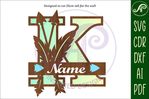 Boho Capital Monogram Letter K SVG SVG APInspireddesigns 