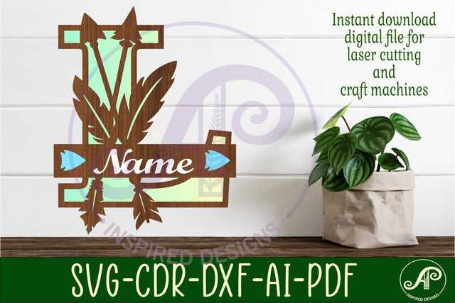 Boho Capital Monogram Letter L SVG SVG APInspireddesigns 