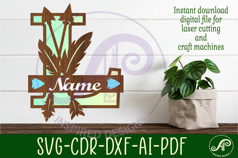 Boho Capital Monogram Letter L SVG SVG APInspireddesigns 