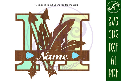 Boho Capital Monogram Letter M SVG SVG APInspireddesigns 