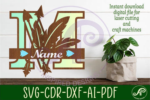 Boho Capital Monogram Letter M SVG SVG APInspireddesigns 