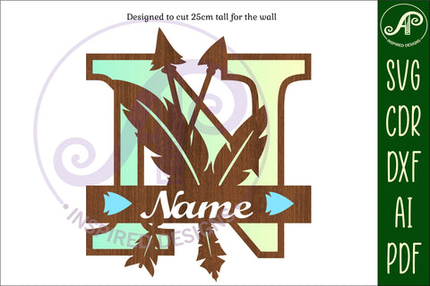 Boho Capital Monogram Letter N SVG SVG APInspireddesigns 