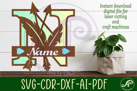 Boho Capital Monogram Letter N SVG SVG APInspireddesigns 