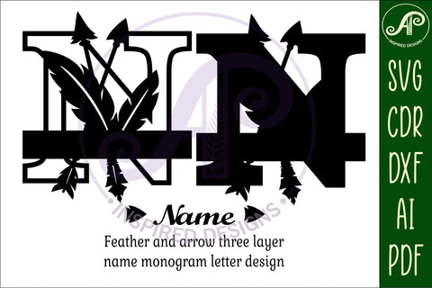 Boho Capital Monogram Letter N SVG SVG APInspireddesigns 