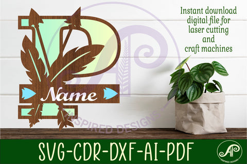 Boho Capital Monogram Letter P SVG SVG APInspireddesigns 