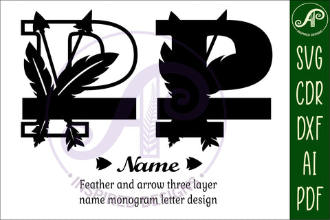 Boho Capital Monogram Letter P SVG SVG APInspireddesigns 