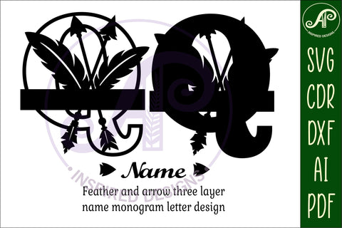 Boho Capital Monogram Letter Q SVG SVG APInspireddesigns 