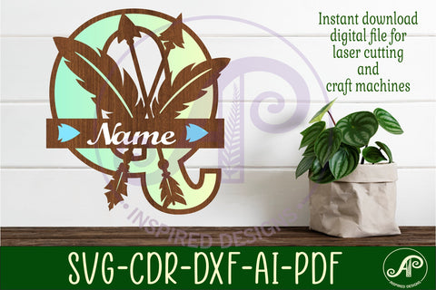 Boho Capital Monogram Letter Q SVG SVG APInspireddesigns 