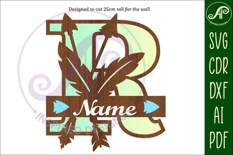 Boho Capital Monogram Letter R SVG SVG APInspireddesigns 