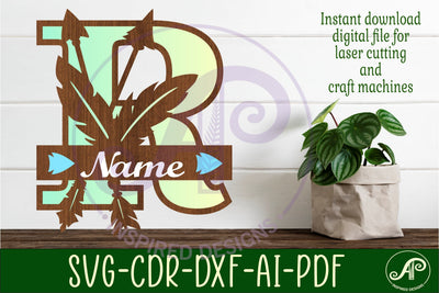 Boho Capital Monogram Letter R SVG SVG APInspireddesigns 