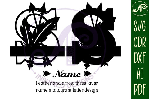 Boho Capital Monogram Letter S SVG SVG APInspireddesigns 