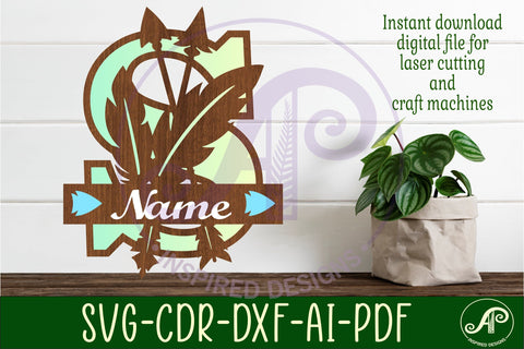 Boho Capital Monogram Letter S SVG SVG APInspireddesigns 