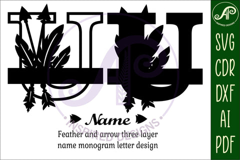 Boho Capital Monogram Letter U SVG SVG APInspireddesigns 