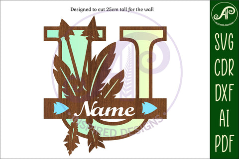 Boho Capital Monogram Letter U SVG SVG APInspireddesigns 