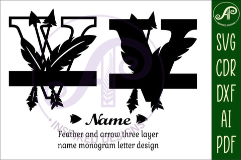 Boho Capital Monogram Letter V SVG SVG APInspireddesigns 