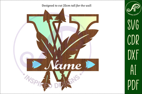 Boho Capital Monogram Letter V SVG SVG APInspireddesigns 