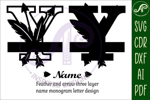 Boho Capital Monogram Letter Y SVG SVG APInspireddesigns 