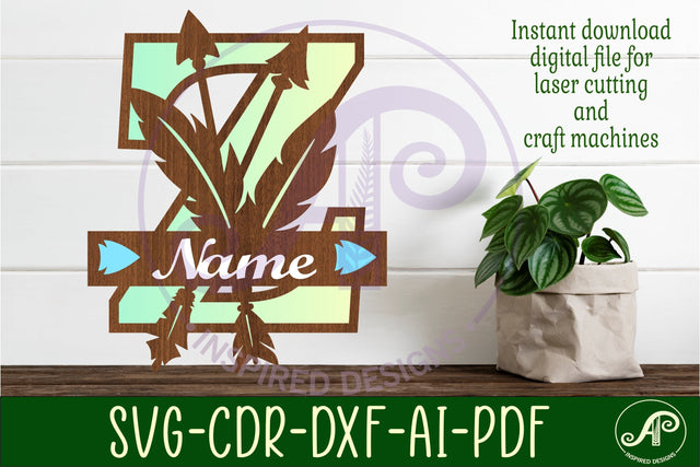 Boho Capital Monogram Letter Z SVG SVG APInspireddesigns 