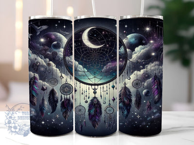 Boho Celestial Dreamcatcher 20oz Skinny Tumbler, Dreamcatcher Tumbler Png, Straight & Tapered Tumbler Wrap, Instant Digital Download Sublimation ToriDesigns 
