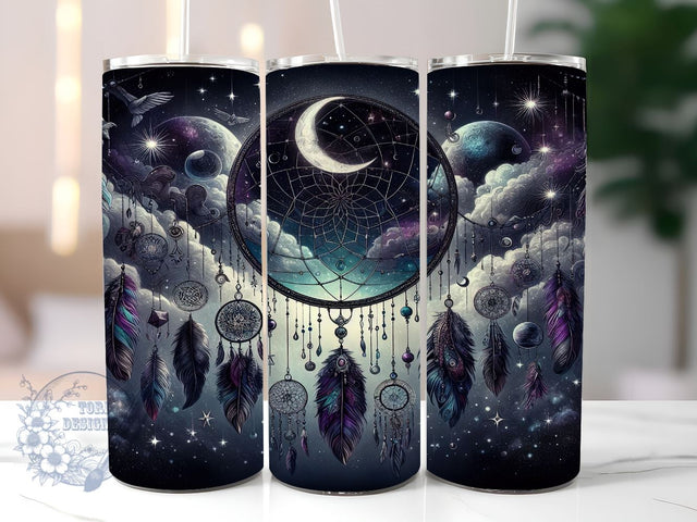 Boho Celestial Dreamcatcher 20oz Skinny Tumbler, Dreamcatcher Tumbler Png, Straight & Tapered Tumbler Wrap, Instant Digital Download Sublimation ToriDesigns 