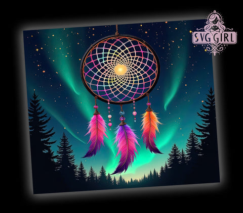 Boho Celestial Dreamcatcher 20oz Tumbler Wrap, Sublimation Design, Bohemian Decor, Unique Tumbler, Dreamcatcher Gift Sublimation SvggirlplusArt 